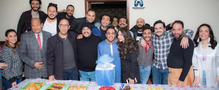 عيد ميلاد أوس أوس فى كواليس مسرح مصر